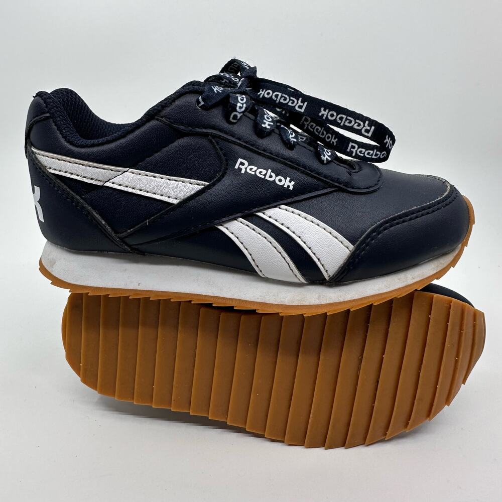 Reebok Royal Classic Jogger Shoe Kids US 11 Navy White Gum Sole Retro Runner Y2K